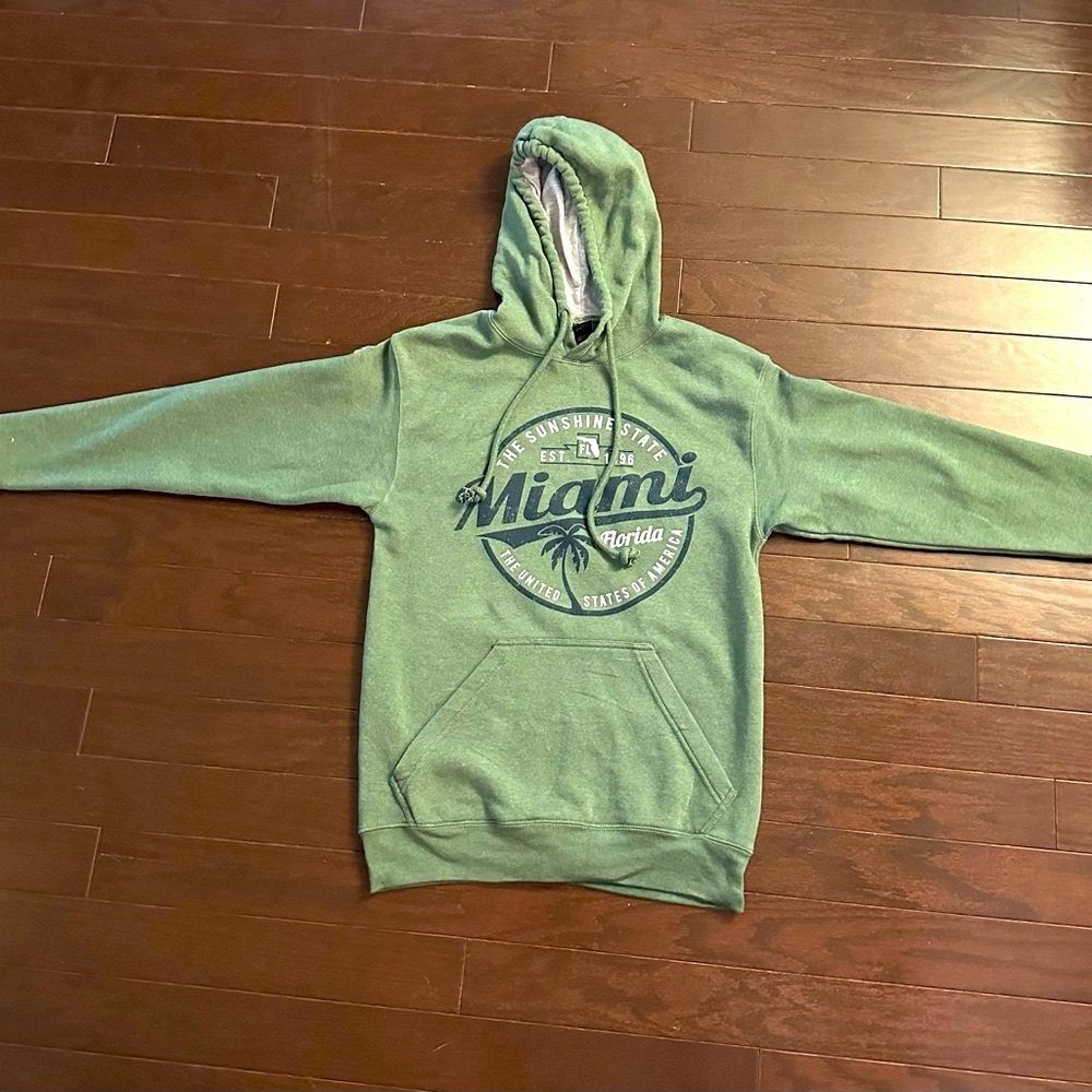 Army Green Miami Florida Sweatshirt -size small